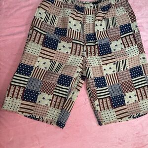 Patchwork American Flag Cargo Shorts